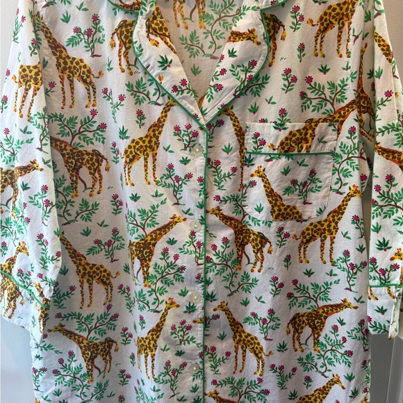 NWOT Printfresh Nightgown Sleep Shirt Grazing Giraffes Cotton S RARE - Picture 2 of 4